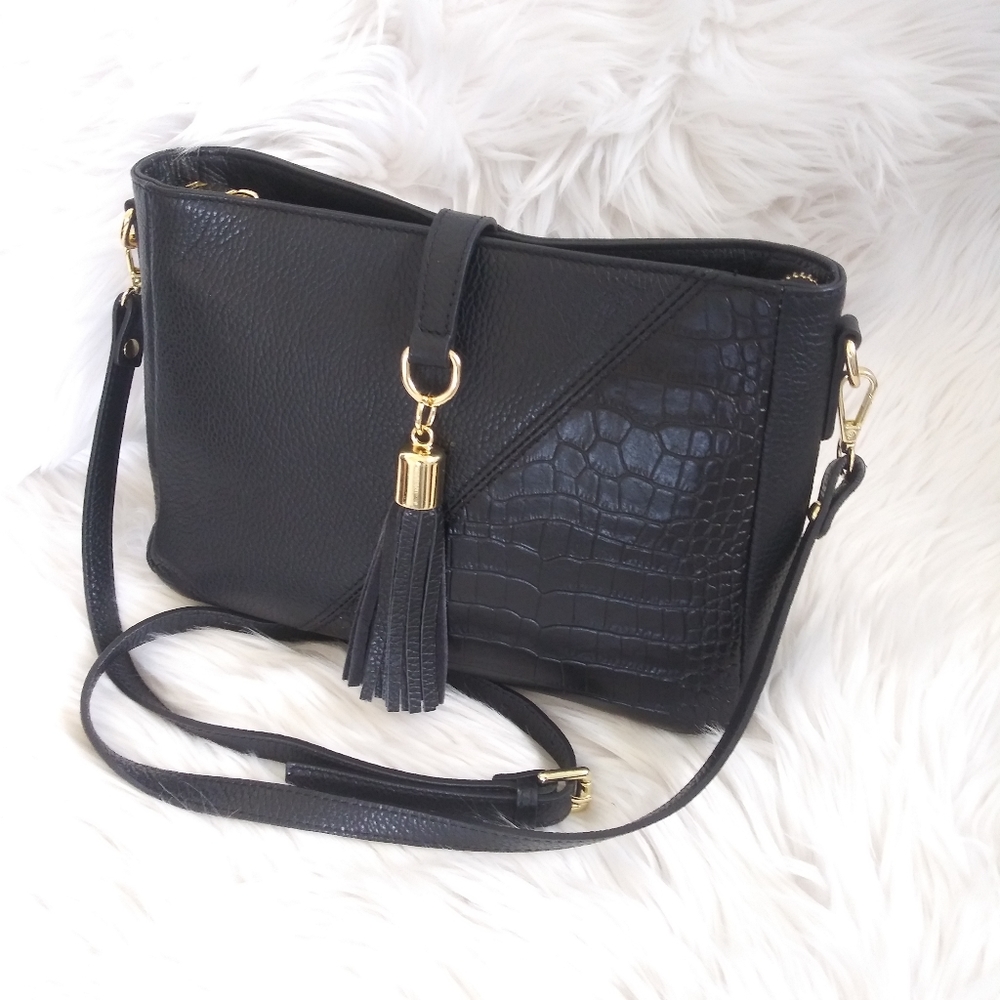 NWT VERA PELLE ITALIAN LEATHER CROSSBODY SHOULDER BAG - Picture 1 of 7